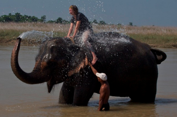 Water for elephants…Nepali-style.